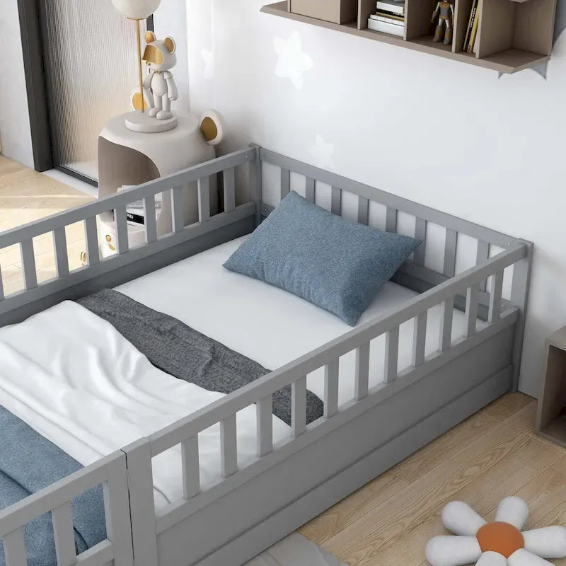 wooden children's floor bed without Support slat