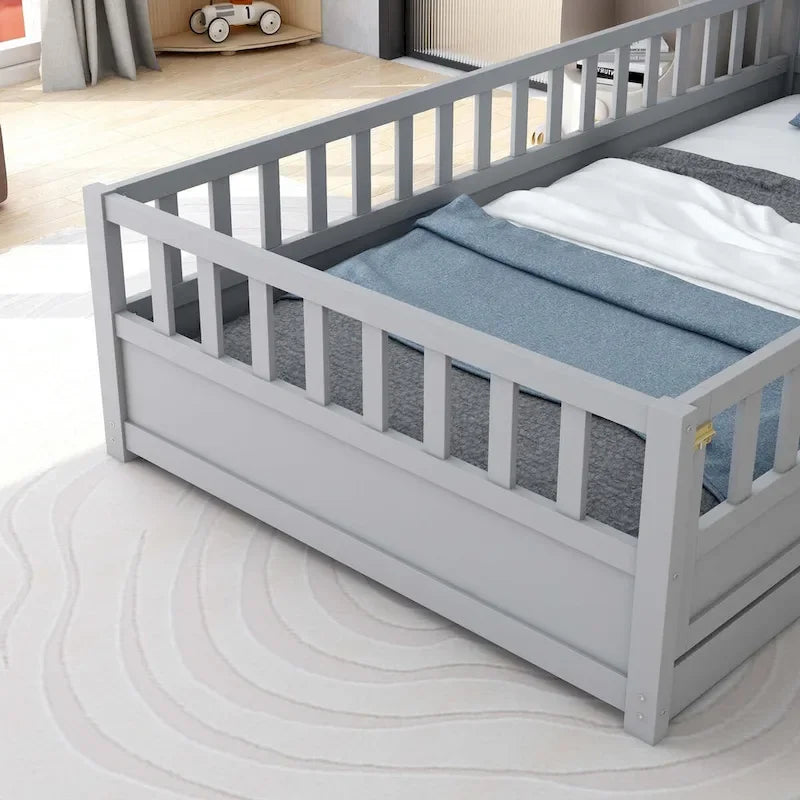 wooden children's floor bed without Support slat