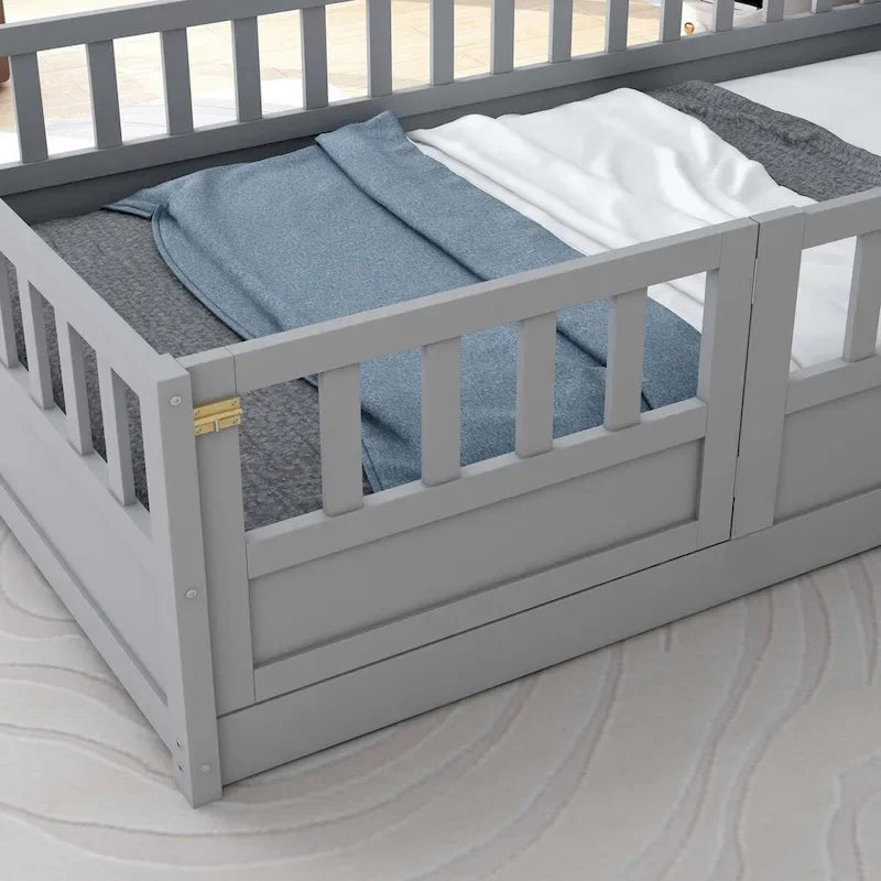 wooden children's floor bed without Support slat
