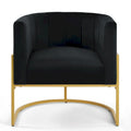 Mid-Century Upholstered Velvet Accent Chair with Curve Backrest