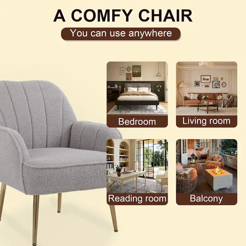 25.2-inch Wide Armrest Modern Chair