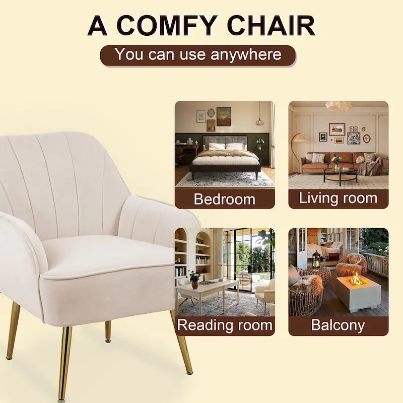 25.2-inch Wide Armrest Modern Chair
