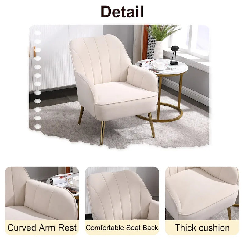 25.2-inch Wide Armrest Modern Chair