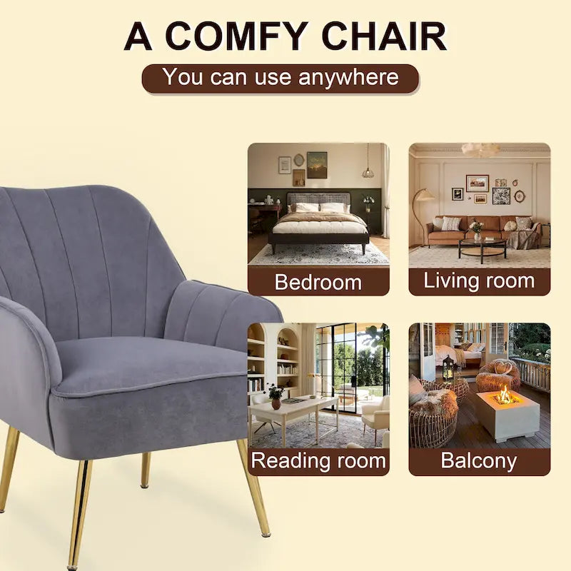25.2-inch Wide Armrest Modern Chair
