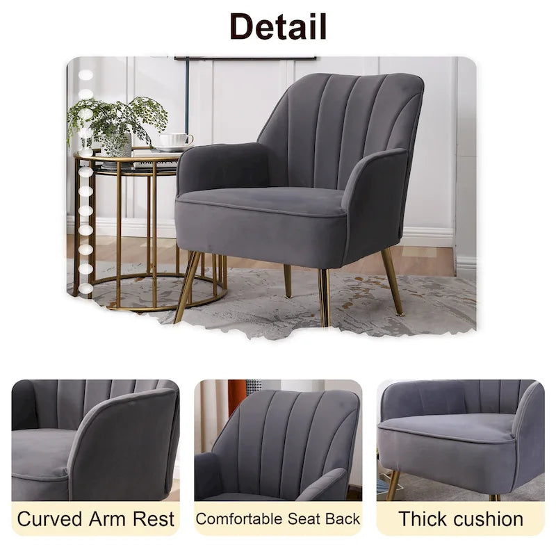 25.2-inch Wide Armrest Modern Chair