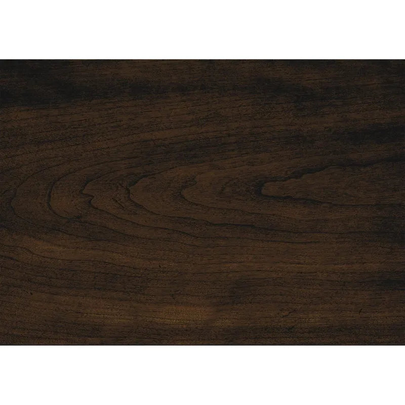 43 Inch Bench, Gray Polyester Upholstery, Cherry Brown Solid Wood