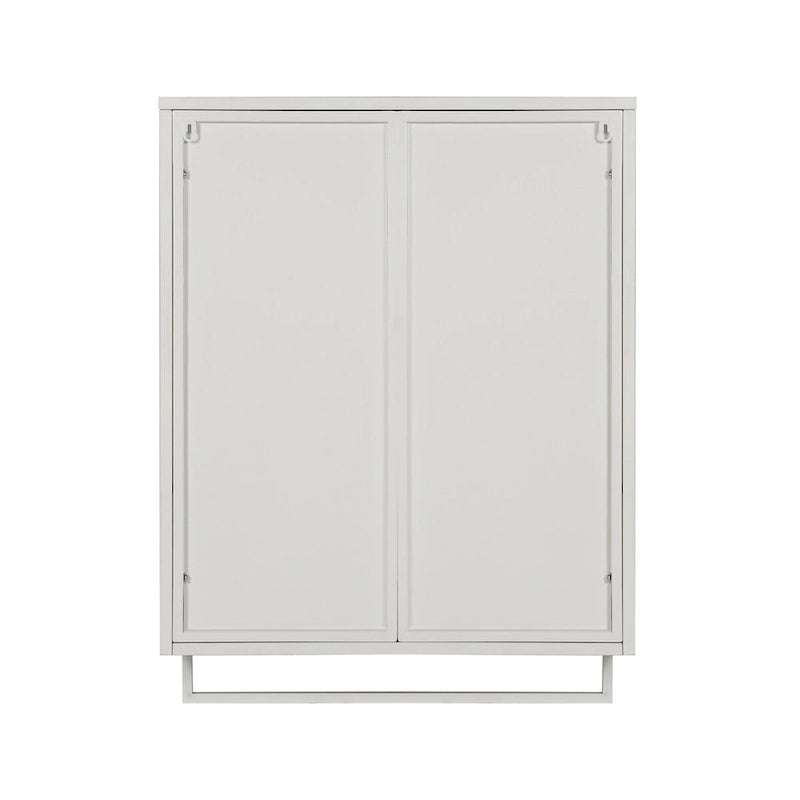 Modern 23.62 Glass Door Wall Cabinet with Two-Tier Enclosed Storage, Open Shelf, and Towel Rack for Entryway