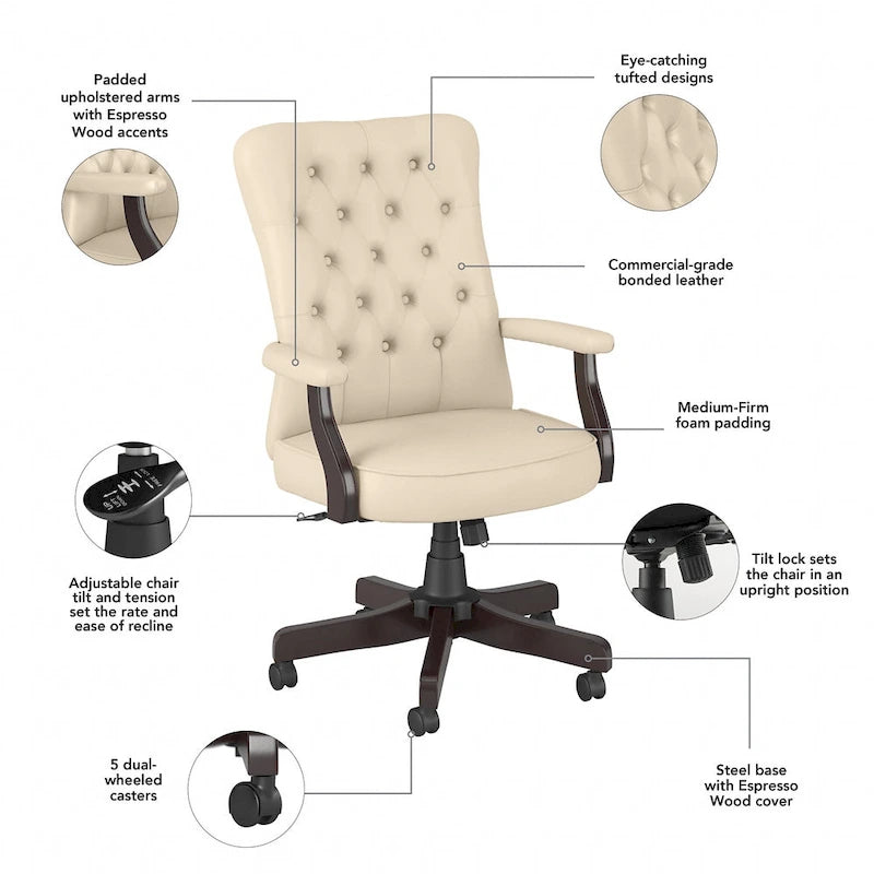 High Back Office Chair with Arms by