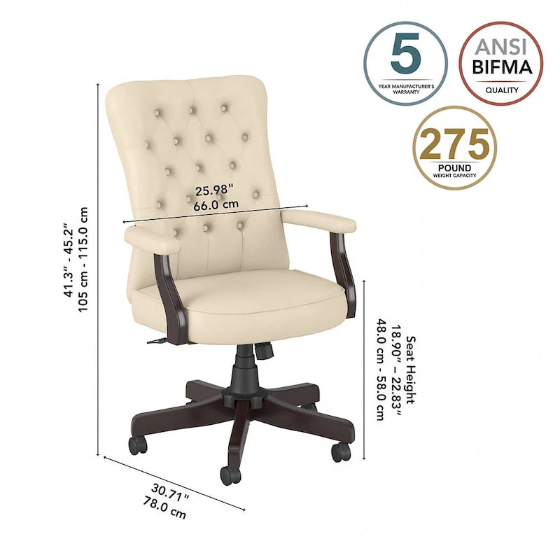 High Back Office Chair with Arms by