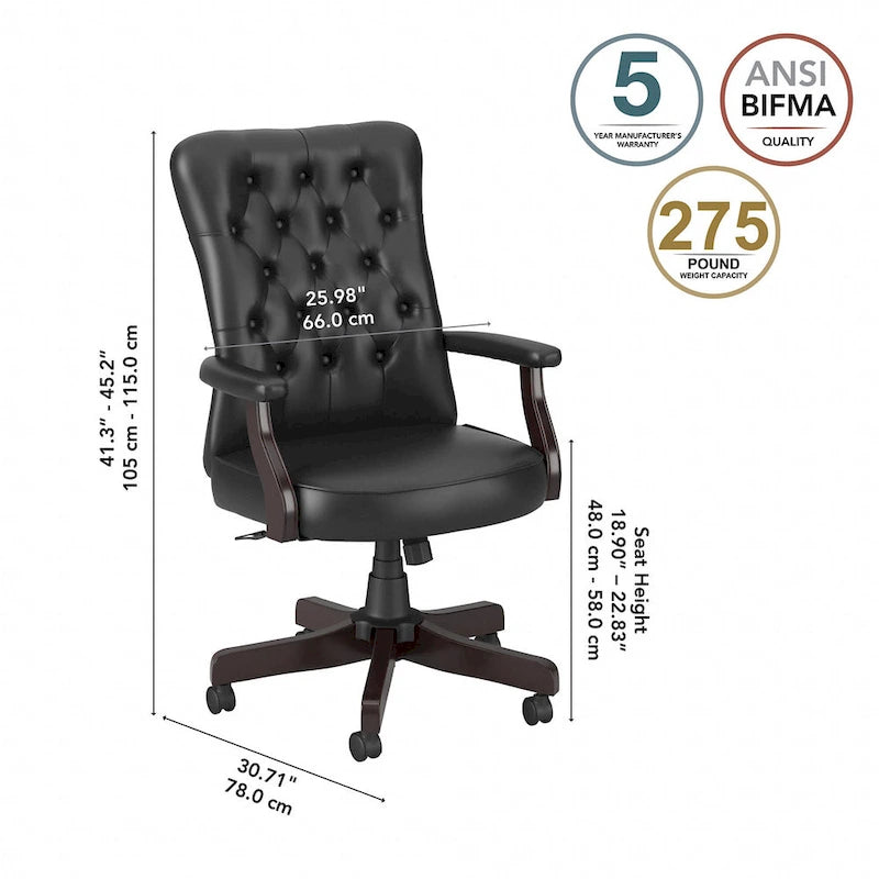 High Back Office Chair with Arms by