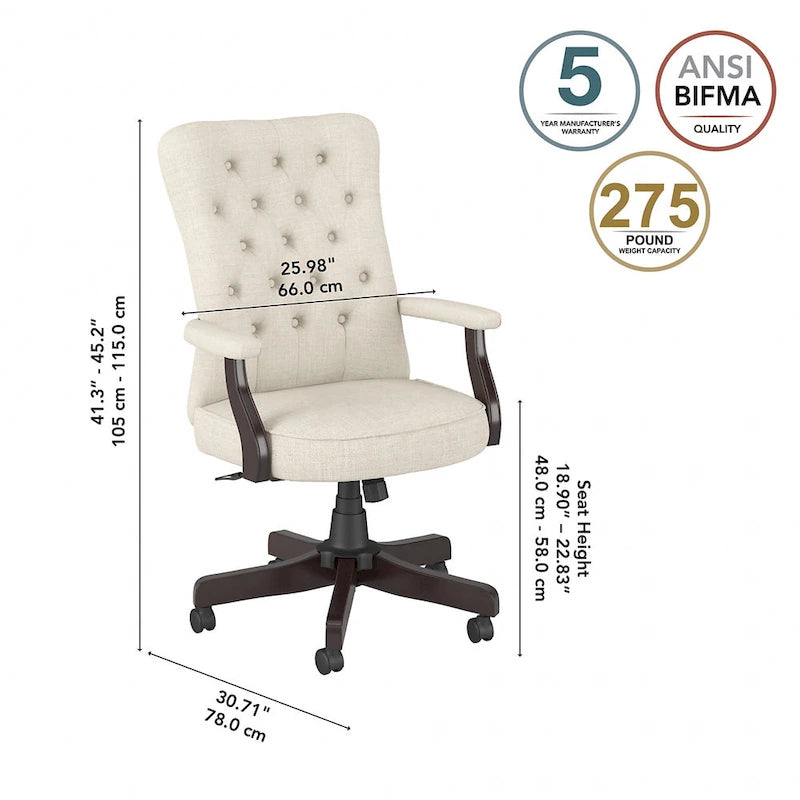 High Back Office Chair with Arms by